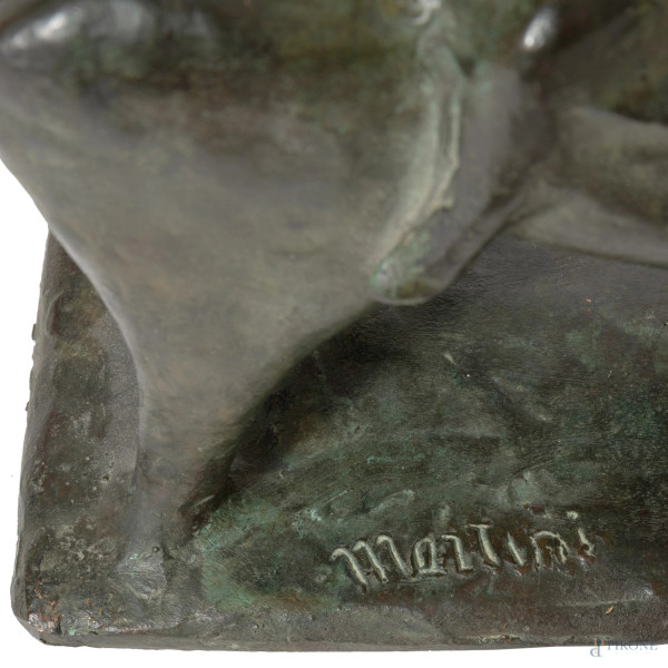 Europa e il Toro, scultura in bronzo, altezza cm 27, firmato alla base "Martini"