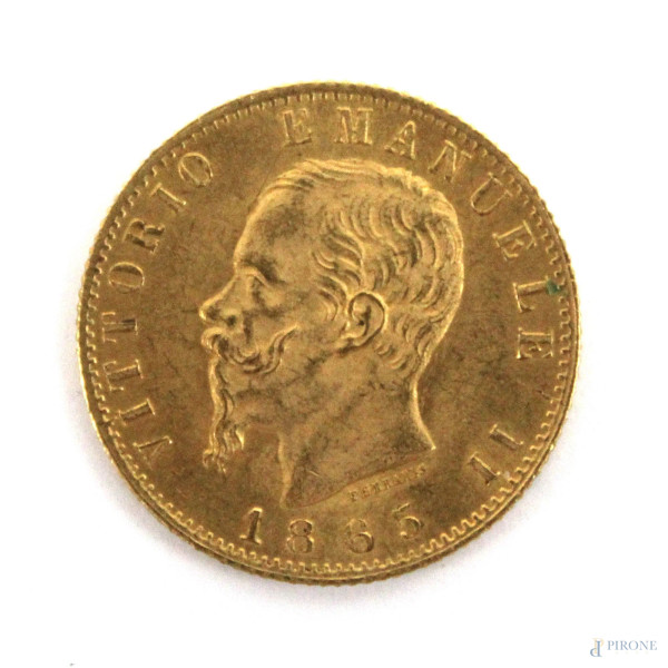 Regno d&#39;Italia, Lire 20 in oro, Vittorio Emanuele II.
