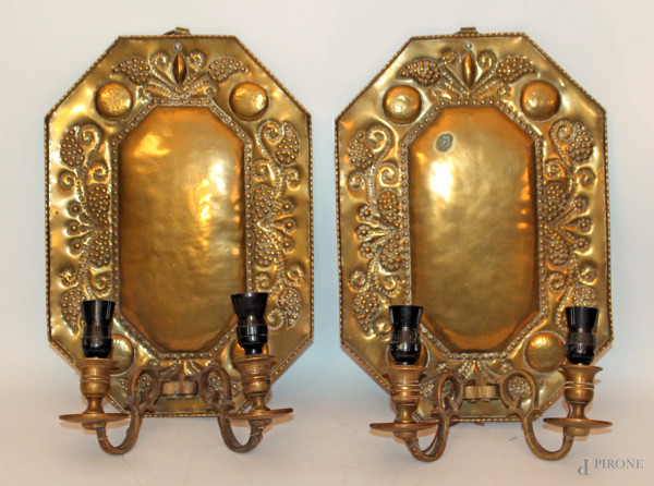 Coppia applique in bronzo