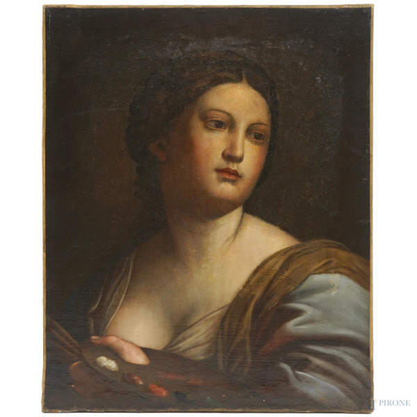 Carlo  Maratta - Ritratto della figlia Faustina come allegoria della pittura, olio su tela, cm 62,5x50