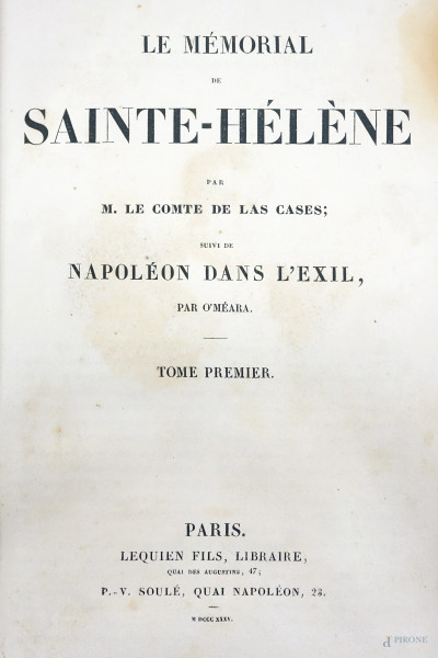 Le mémorial de Sainte-Hélène, 2 voll., Parigi 1835 (difetti)