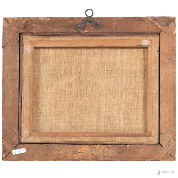 Lotto composto da quattro dipinti raffiguranti città fortificate, XVII secolo, olio su tela, misu...