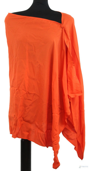 Aquasuit by La Perla, copricostume arancione con bottone sulla spalla,  taglia 48.