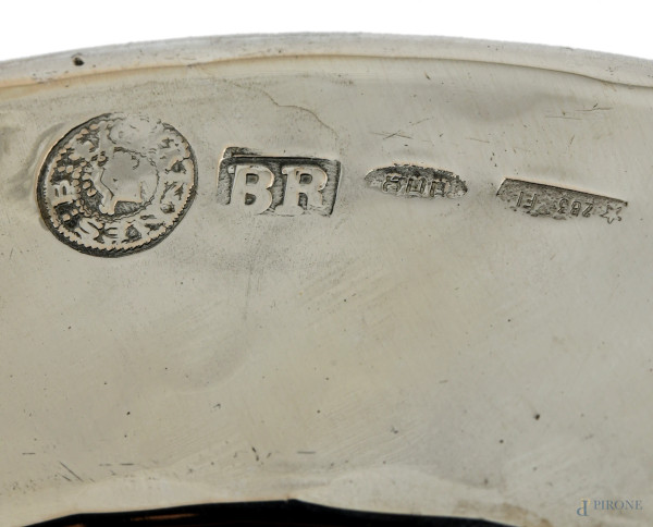 Lotto di 6 piattini in argento Brandimarte, peso gr 500, diametro cm 14