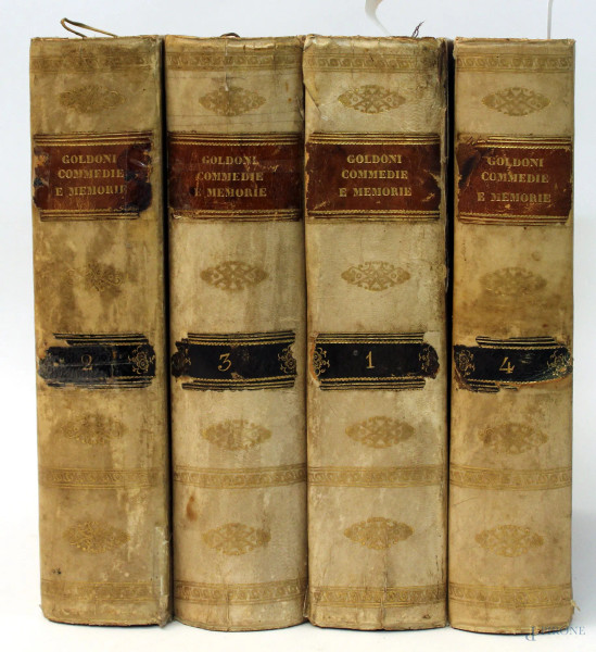 Raccolta delle Commedie di Goldoni, 1828, volumi quattro.