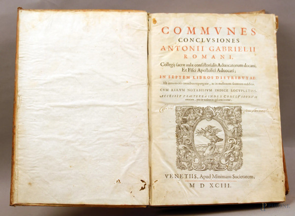 Libro - Communes conclusiones, Venezia 1593.