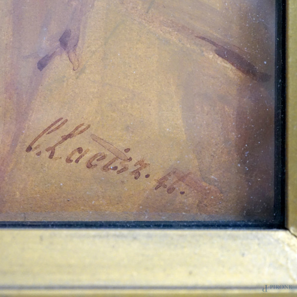 Carl Martin Laeisz (1803-1864), Civita Castellana, acquerello su carta, firmato e datato in basso...