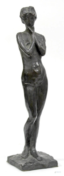 Ernesto Biondi - Nudo di donna, scultura in bronzo, H 42 cm.