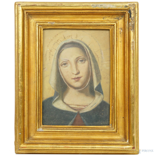 Madonna, da Bernardino Luini (1481 circa – 1532), inizio XX secolo, olio su tavola, cm 19x13,5, entro cornice