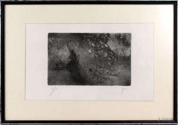 Jorn Asger - Senza titolo, acquaforte, es. 7/50, cm 16x24,5