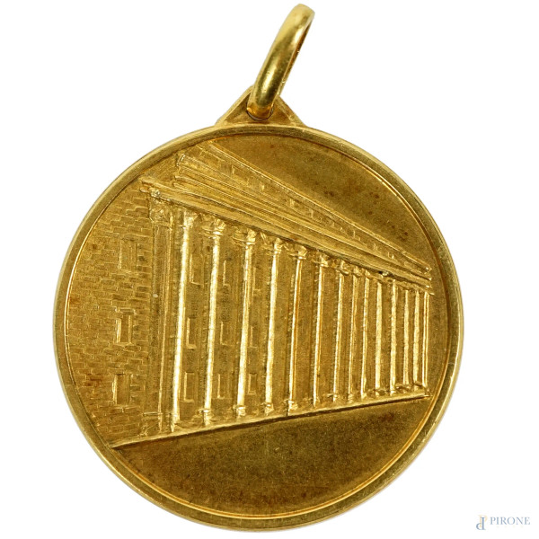 Medaglia in oro Camera di Commercio Industria Artigianato e Agricoltura, Roma, diametro cm 2,9, peso gr. 10