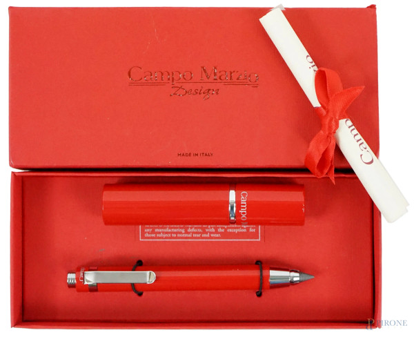 Campo Marzio design, cofanetto contenente una matita ed un portamine, completo di certificato di garanzia.