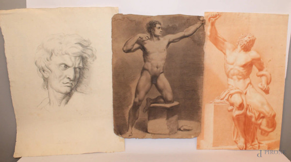 Lotto di tre disegni 