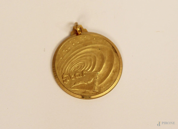 Medaglia in oro 18 kt, gr. 16