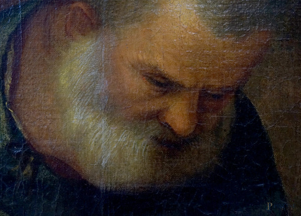 Scuola veneta del XVII secolo, Matrimonio mistico di Santa Caterina, olio su tela, cm 140x149, en...