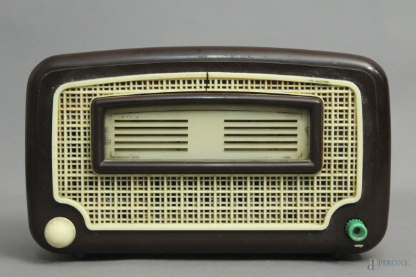 Vecchia radio anni &#39;50, H 13 cm (da revisionare).