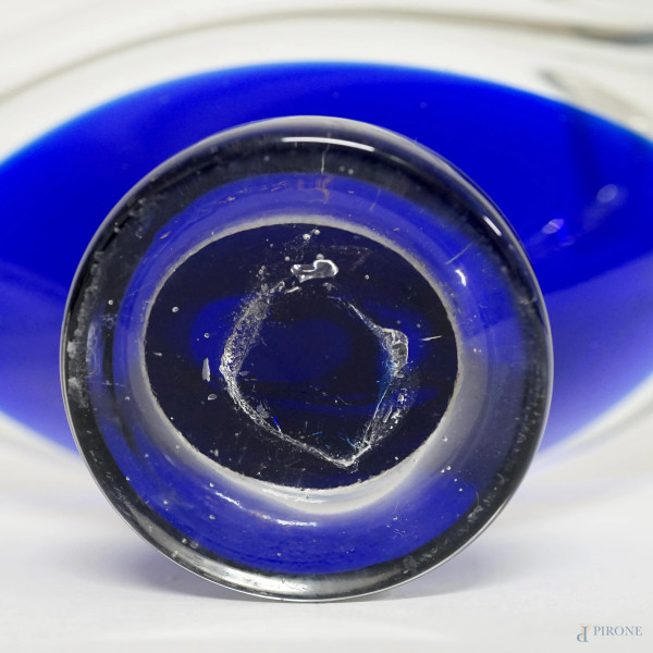 Centrotavola in vetro blu, cm h16x20