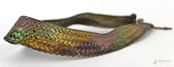 Collana girocollo in metallo multicolor, lunghezza cm 40.