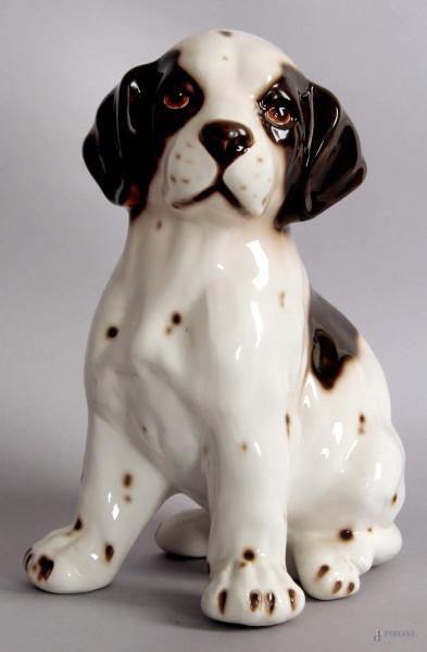Cucciolo di cane in ceramica Deruta, altezza 30 cm.