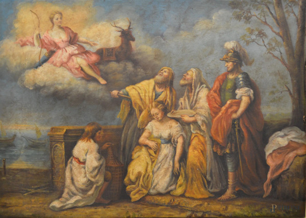 Scena biblica, olio su tela 70x50 cm.