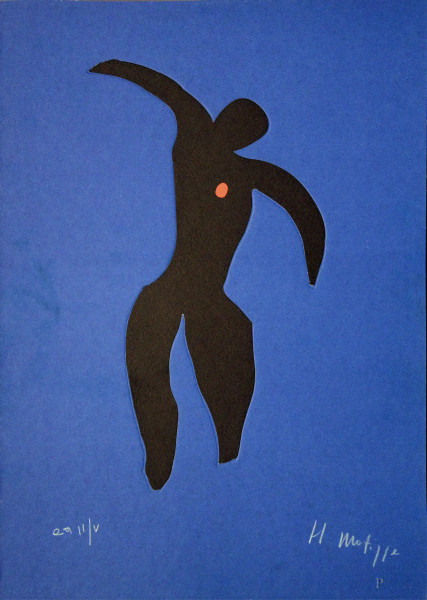 Figura, litografia firmata Matisse, cm 34 x 49, in cornice.
