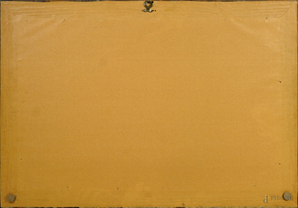 San Giovanni in Laterano, firmato in basso a destra "Mattei P.", acquerello su carta, cm 39,5x61,...