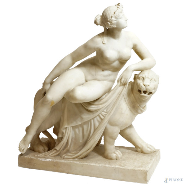 Arianna sulla pantera (da Johann Heinrich von Dannecker  1758-1842), marmo bianco, cm 61x50x20,5