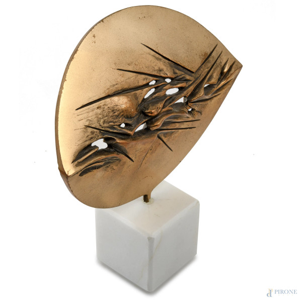 Franco Ciuti (1938), scultura in bronzo, 22,5x24, firmata e datata 2019
