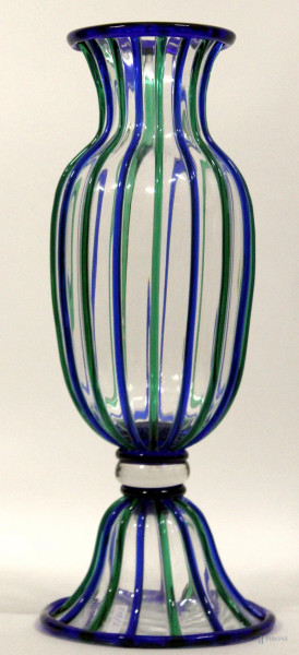 Vaso in vetro Murano, H 61 cm.
