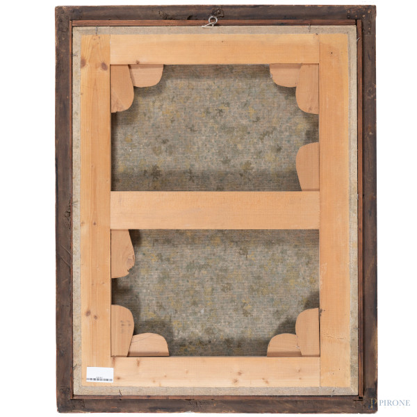 Via Crucis, olio su tela, XVIII secolo, cm 79,5x60, entro cornice, (segni di usura, craquelure, l...