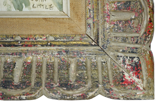 John Little (1928-2024), Rue Saint-Sulpice (Montréal), olio su tela, firmato in basso a destra, c...