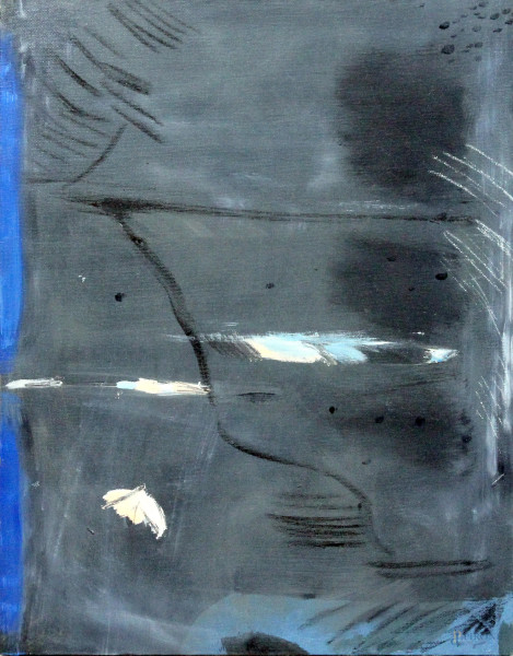 Elisa Montessori - Piuma, olio su tela, cm 35x45