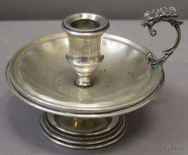 Bugia in argento, h. 9 cm