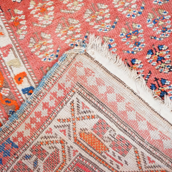 Tappeto persiano, cm 265x114, (difetti, parti consunte)