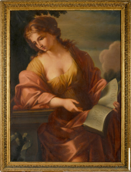 Sibilla, olio su tela, XIX secolo, cm 104x77, entro cornice, (difetti)