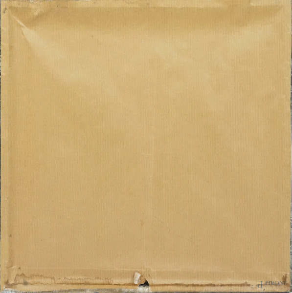 I due cervi, cromolitografia, prova d'autore, cm 33x33, 1975, entro cornice