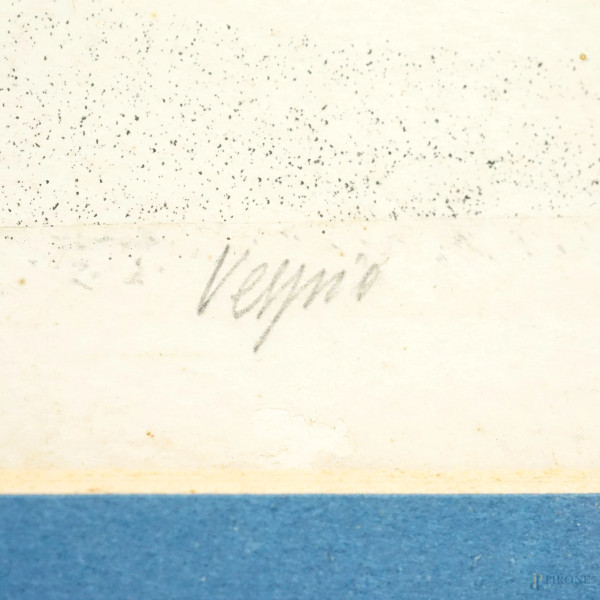 Barca, litogarfia, cm 36x43,5, es.5/96, entro cornice, (difetti)