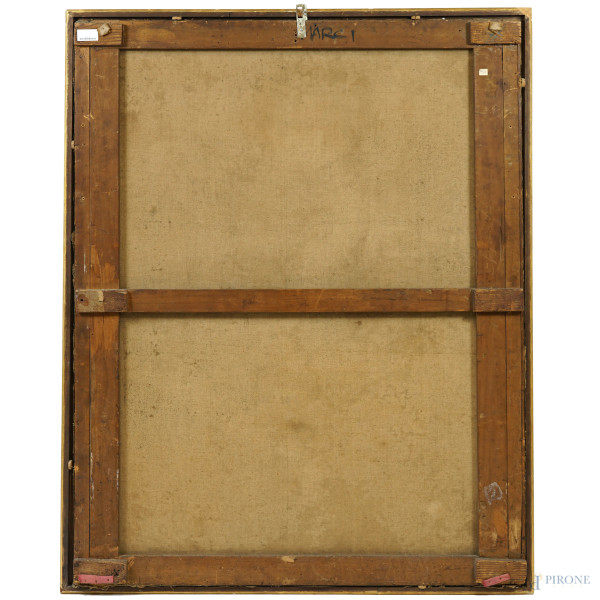 Joseph Ricci, Ritratto di pittrice con la sua famiglia, olio su tela, cm 158x124, firmato e datat...