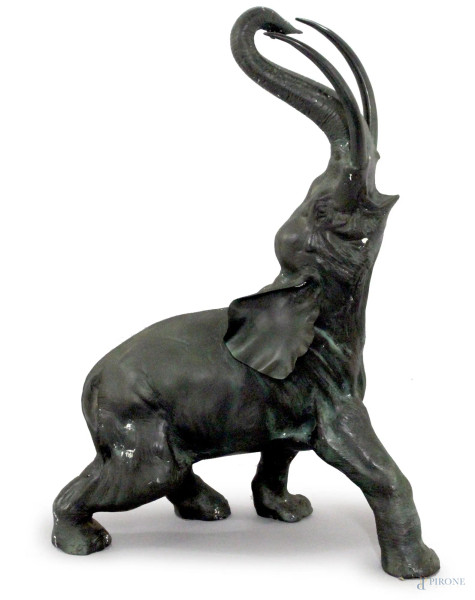 Elefante, scultura in bronzo, H. 94 cm., XX sec.