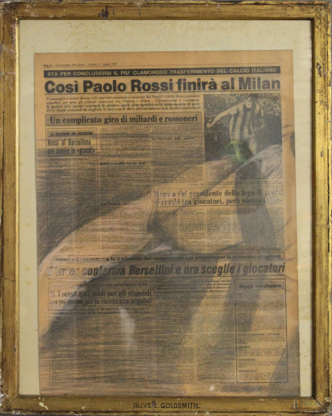 Titina Maselli - Paolo Rossi, tecnica mista su carta, cm 58 x 43,5, entro cornice.