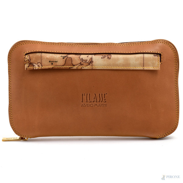 Shopping bag ripiegabile Alviero Martini Prima Classe, cm 57x3214, chiuso cm 14x25, (segni di usura)