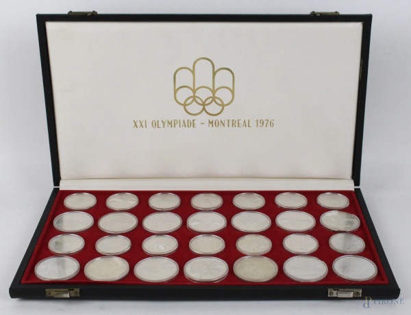 Collezione di monete commemorative in argento XXI Olimpiade di Montreal 1976, pz. 28