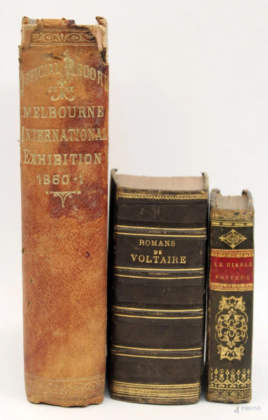 Lotto di tre libri francesi del XIX secolo.