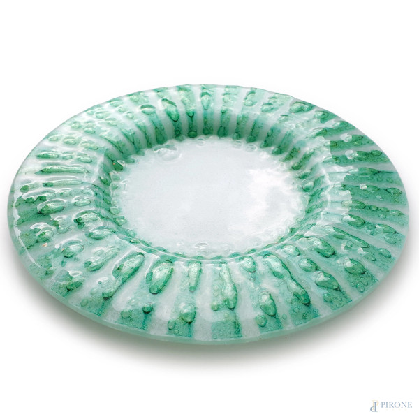 Piatto vintage in vetro di Murano, diametro cm 21