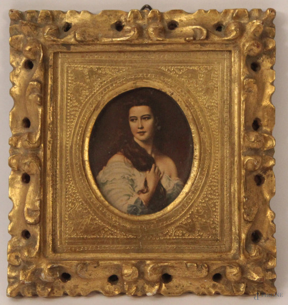 Miniatura ad assetto ovale, entro cornice
