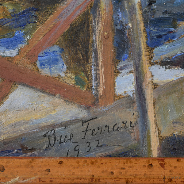 Bice Ferrari, Venezia, olio su cartone, cm 24x30, firmato e datato "1932" in basso a sinistra, en...