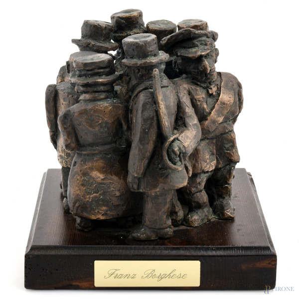 Il girotondo, bronzo su base in legno, P.A. III/X, altezza scultura cm 20, firmato