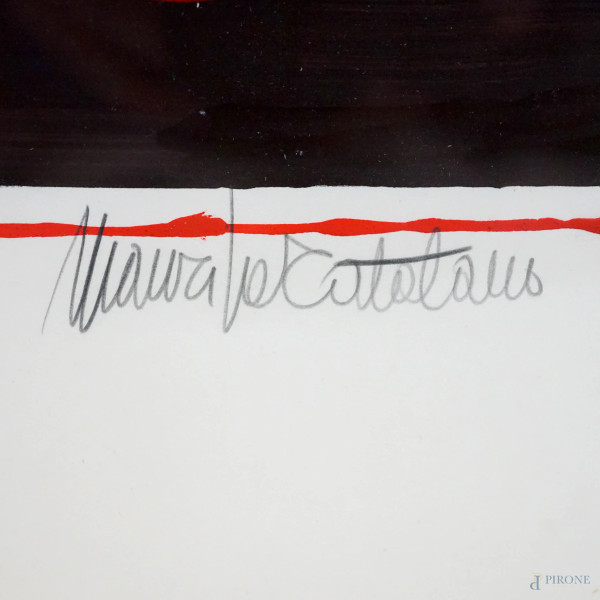 Maurilio Catalano (1942-2022), Ami, tempera su carta, firmato in basso a destra, cm 70x90, entro ...