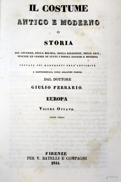 Lotto di trentuno volumi, Firenze, Per V.Batelli e Compagni, 1841, (difetti e macchie sulla carta).