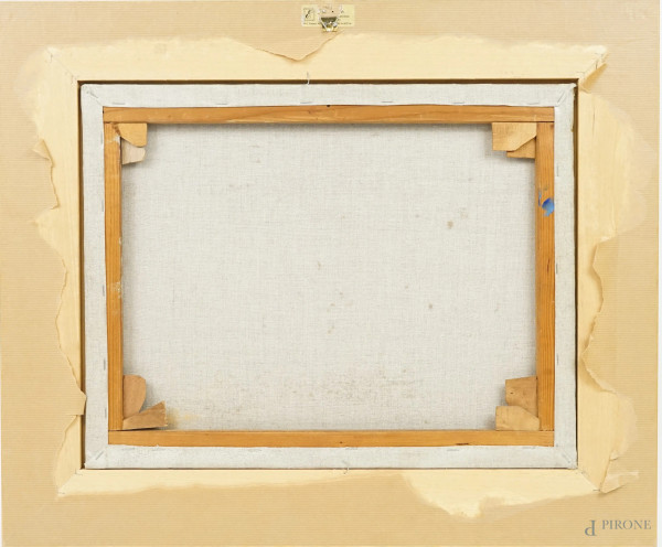 Reticolo, olio su tela, 1956 ca., cm 32.5x44.6, firma in basso a destra "Turcato". Al verso numer...